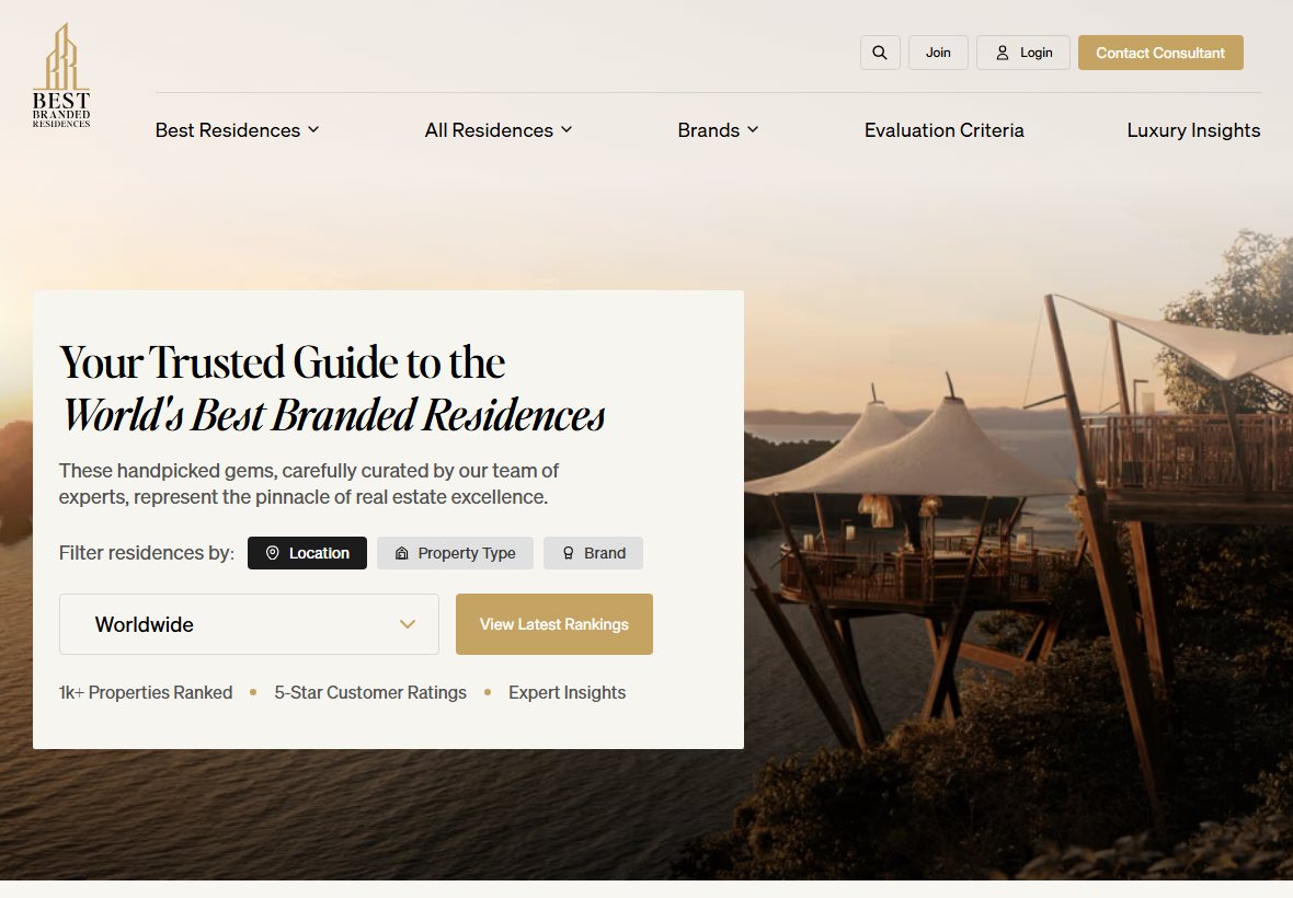 Best Branded Residences landscape tablet website view